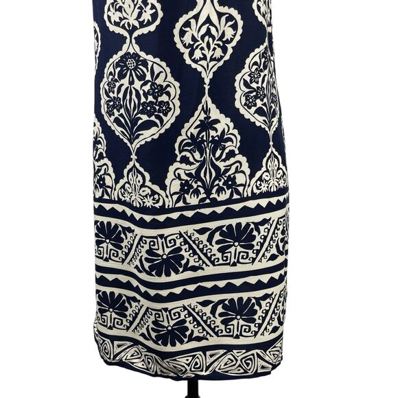 Cupshe Women’s Shift Dress Small Navy Cream Floral Halter Sleeveless Mini Summer - Picture 3 of 12
